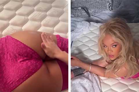 Rihanna Has Woman Cover Butt With Body Cream, Poses in Lingerie