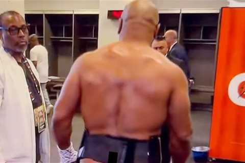 Mike Tyson's Bare Ass Exposed During Pre-Jake Paul Fight Interview