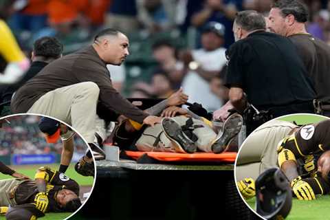 Padres’ Luis Arraez stretchered off field after ugly collision with Astros’ Mauricio Dubón