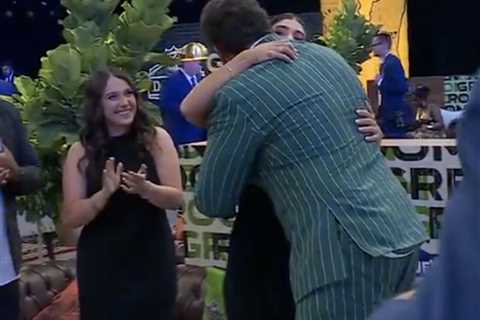 Will Campbell sweetly embraces girlfriend after Patriots take him at No. 4 in 2025 NFL Draft