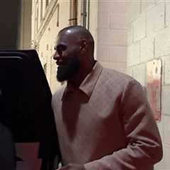 LeBron James All Smiles Leaving L.A. Restaurant Hours After Lakers' Playoff Loss
