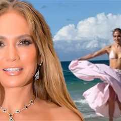 Jennifer Lopez Twirls on Beach in Bikini to Celebrate Mother's Day, Video Shows
