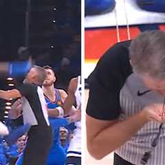 NBA Ref Scott Foster Bloodied After Taking Hit In Western Conference Finals