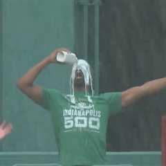 Fan at Red Sox game dumps milk all over their head in wild celebration
