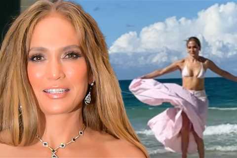 Jennifer Lopez Twirls on Beach in Bikini to Celebrate Mother's Day, Video Shows