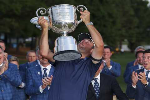 Scottie Scheffler has awkward trophy mishap during PGA Championship celebration: ‘We’ll fix it’