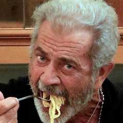 Mel Gibson Goofs Off While Dining in Rome and Working on New Film