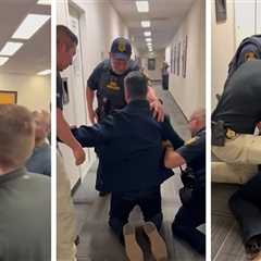 Senator Physically Ejected, Detained at DHS Secretary Noem's L.A. Press Conference, on Camera
