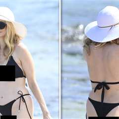 Heather Graham Strips Down to Tiny Black Bikini on Italian Vacation