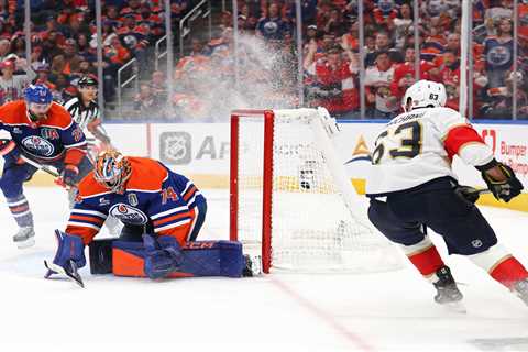 Brad Marchand’s double-overtime winner in Game 2 helps Panthers even Stanley Cup Final with Oilers
