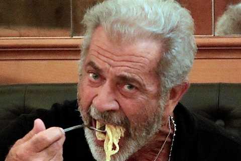 Mel Gibson Goofs Off While Dining in Rome and Working on New Film