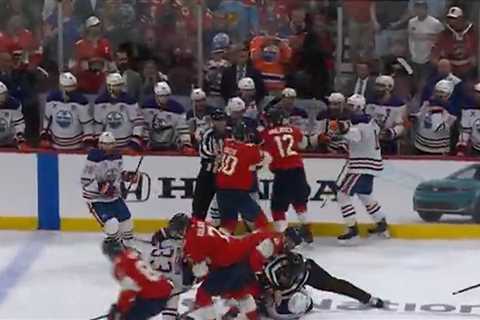 Panthers, Oilers Players Brawl In Stanley Cup Final