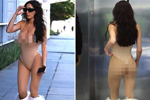 Bianca Censori Wears Plunging Nude Bodysuit, White Furry Boots to Spa Treatment