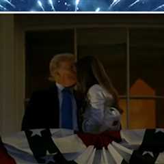 Donald and Melania Trump Kiss at White House on Independence Day