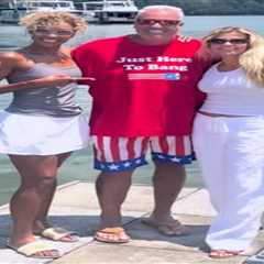 Rex Ryan parties with ex-ESPNers Sage Steele, Sam Ponder in ‘Here to Bang’ T-shirt