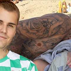Justin Bieber Cuddles Baby Jack Blues on Euro Beach Vacation