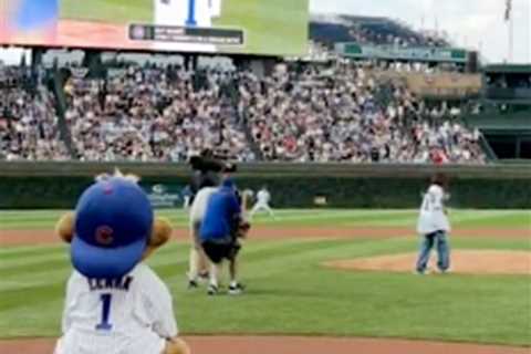 Kay Adams’ first pitch at Cubs game wasn’t even close to what she wanted