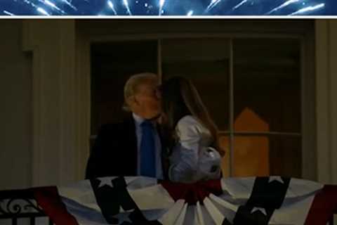 Donald and Melania Trump Kiss at White House on Independence Day