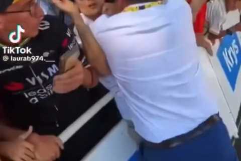 Security guard takes out anti-Israel protestor at Tour de France in wild scene