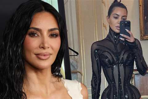 Kim Kardashian Rocks Black Corset Bodysuit, See the Hot Pic