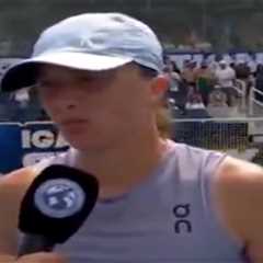 Iga Swiatek interview takes awkward turn after win: ‘Probably me spitting on you’