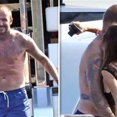 David Beckham Grabs Victoria's Butt Cheek on Yacht, See Photos