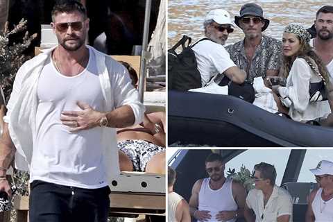 Chris Hemsworth Rings in Birthday in Ibiza With Bro Liam, Matt Damon, Rita Ora