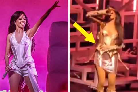 Camila Cabello's Outfit Was Completely Open On Stage, And She Was Literally Holding It Together For ..