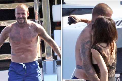 David Beckham Grabs Victoria's Butt Cheek on Yacht, See Photos