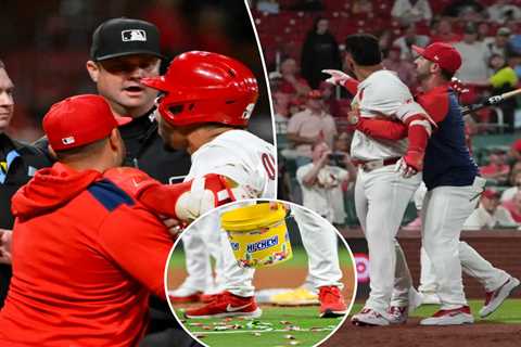 Cardinals’ Willson Contreras hits own coach with bat toss, dumps gum tub on field in insane ejection