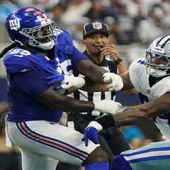 Giants bench tackle James Hudson after committing four brutal penalties on opening drive