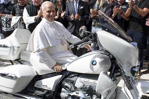 Pope Leo XIV Poses on Motorcycle in Vatican, Signs It for Charity