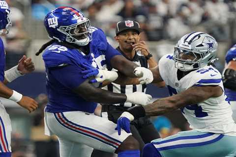 Giants bench tackle James Hudson after committing four brutal penalties on opening drive