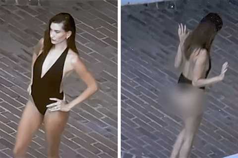 Hailey Bieber Stuns in Plunging Swimsuit in Poolside Photo Shoot