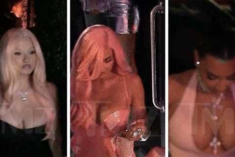 Kylie Jenner Stuns in Tight Dress, Pink Wig at Cosmetics Pop-Up