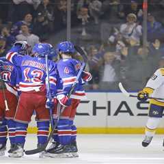Rangers finally snap home winless streak to start season with offensive explosion against Predators