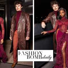 Fashion Bomb Couple: Olandria Carthen Coordinated with Beau Nicolas Vansteenberghe in a Maroon..