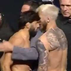 UFC's Arman Tsarukyan Headbutts Dan Hooker In Wild Weigh-In Altercation