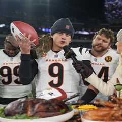 Joe Burrow had viral moment with Maryland crab after Bengals win in injury return: ‘You do not bite ..