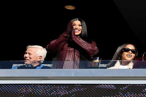 Cardi B hangs out with Robert Kraft while cheering on boyfriend Stefon Diggs in Patriots win