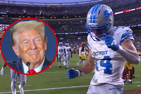 Amon-Ra St. Brown Does 'Trump Dance' After TD Score, With POTUS In Attendance