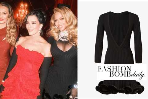 Beyonce Stuns in a Black Fendi Look alongside Tina Knowles in a Crimson Valdrin Sahiti Gown for..