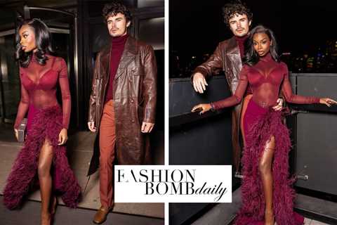 Fashion Bomb Couple: Olandria Carthen Coordinated with Beau Nicolas Vansteenberghe in a Maroon..