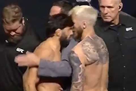 UFC's Arman Tsarukyan Headbutts Dan Hooker In Wild Weigh-In Altercation