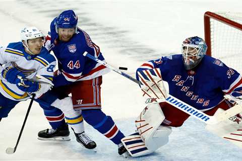 Vladislav Gavrikov fights off injury scare to deliver two assists in Rangers’ much-needed win