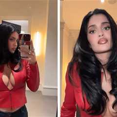 Kylie Jenner Unzips Red Jacket, Flashes Cleavage in Hot New Clip