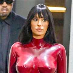 Bianca Censori Looks Like Otherwordly Femme Fatale in Red Bodysuit