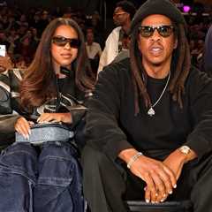 Jay-Z and Blue Ivy Meet LeBron James at the Lakers Game, with Blue Wearing the Same Isabel Marant..