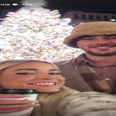 Livvy Dunne and Paul Skenes cozy up by Rockefeller Center tree during cute Christmas date