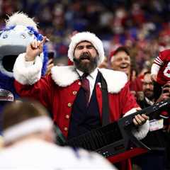 Watch Jason Kelce Rock Out as Santa Claus on ‘Monday Night Countdown’